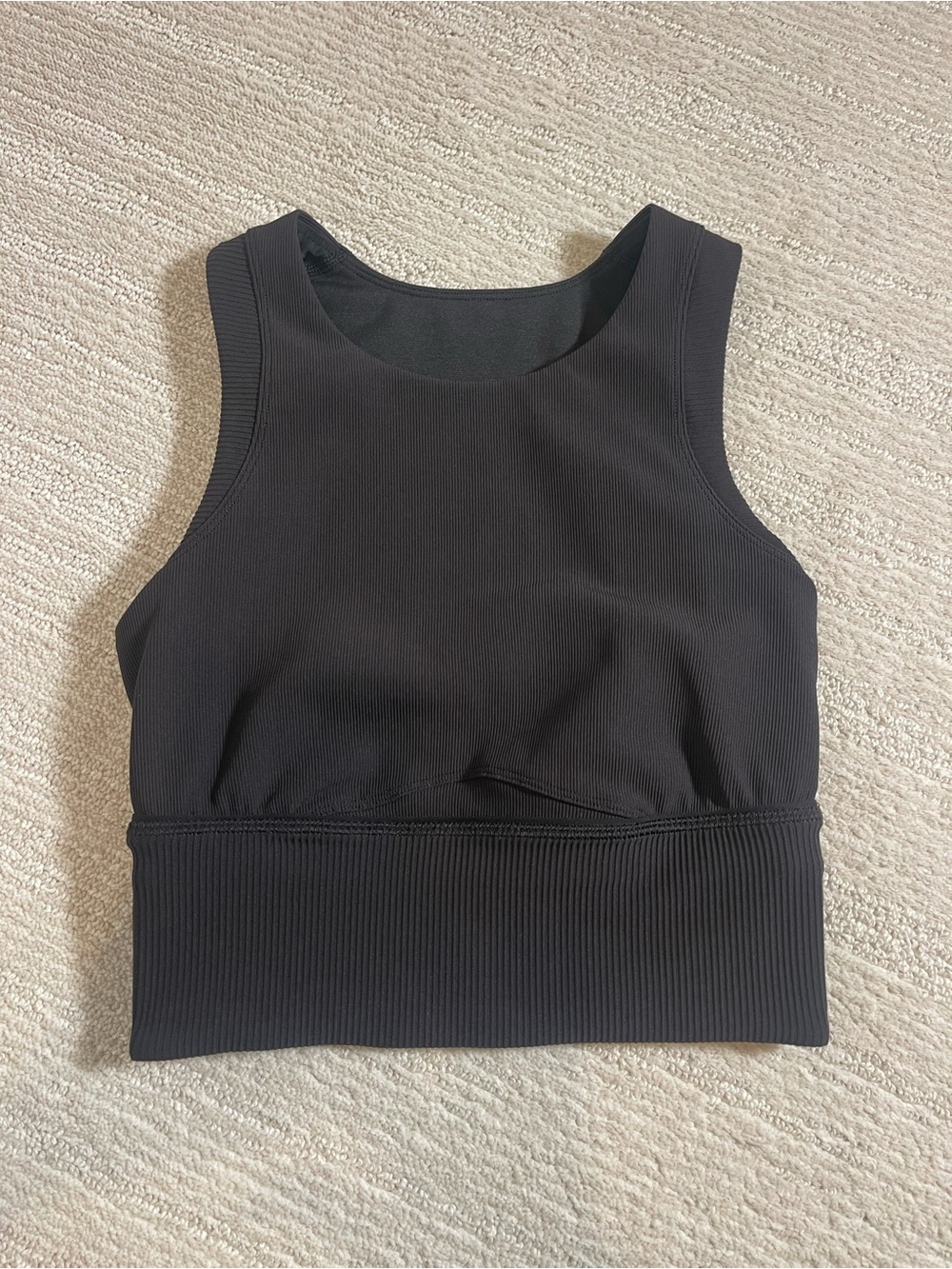 lululemon athletica Black Ribbed Athletic Crop Tank
